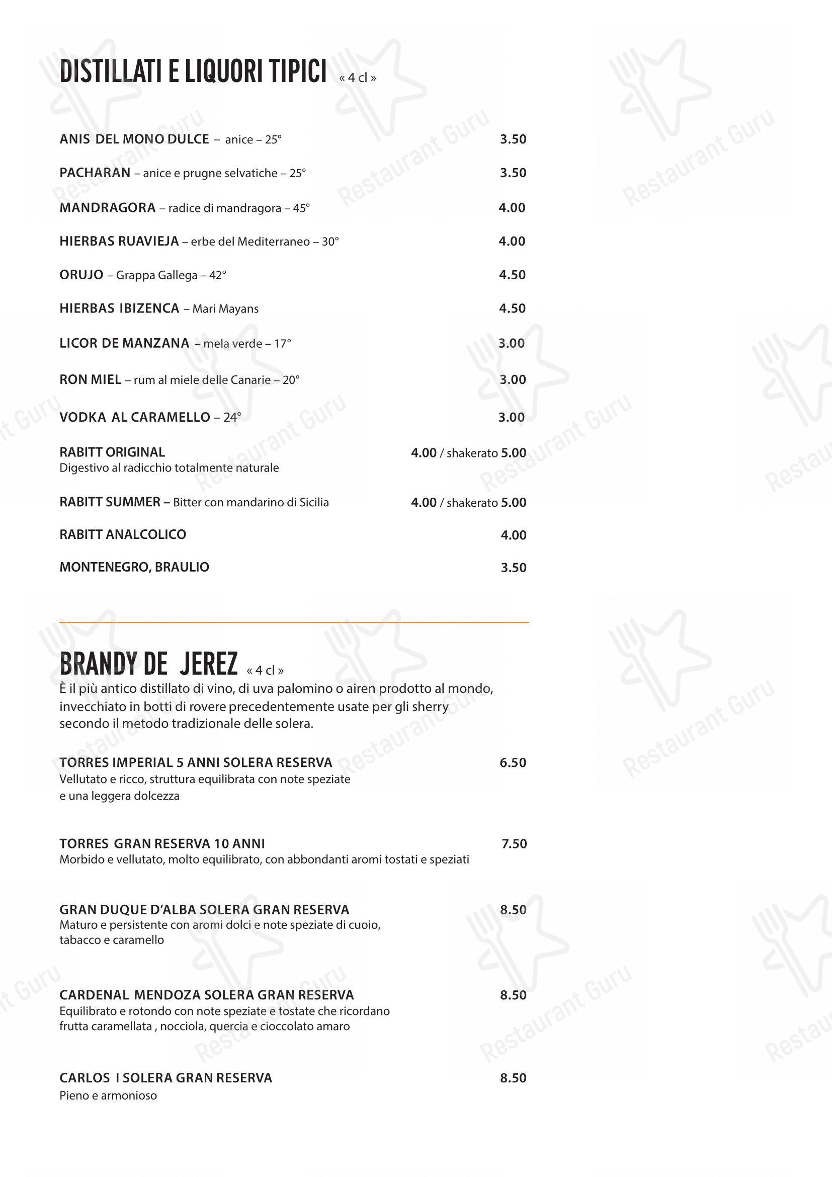 Menu bar per Tapa pub & bar