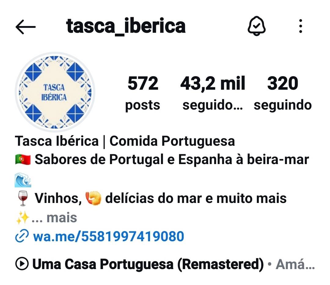 Tasca Ibérica cardápio