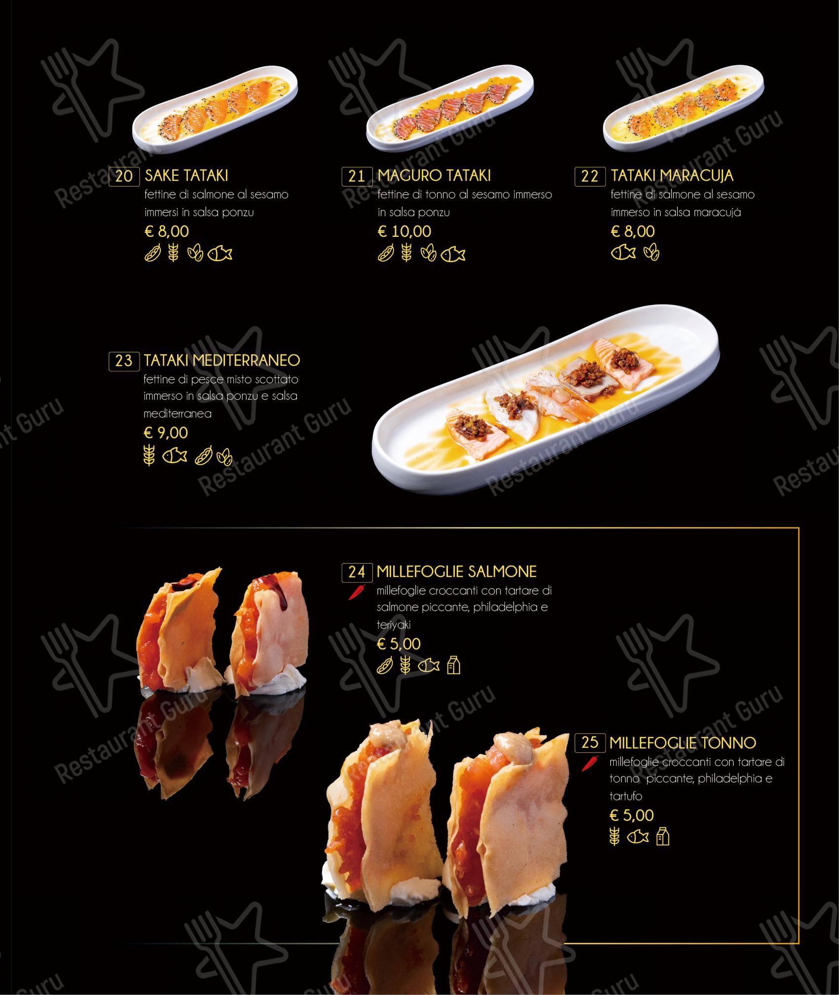 Menu bar per Tatsumi ristorante