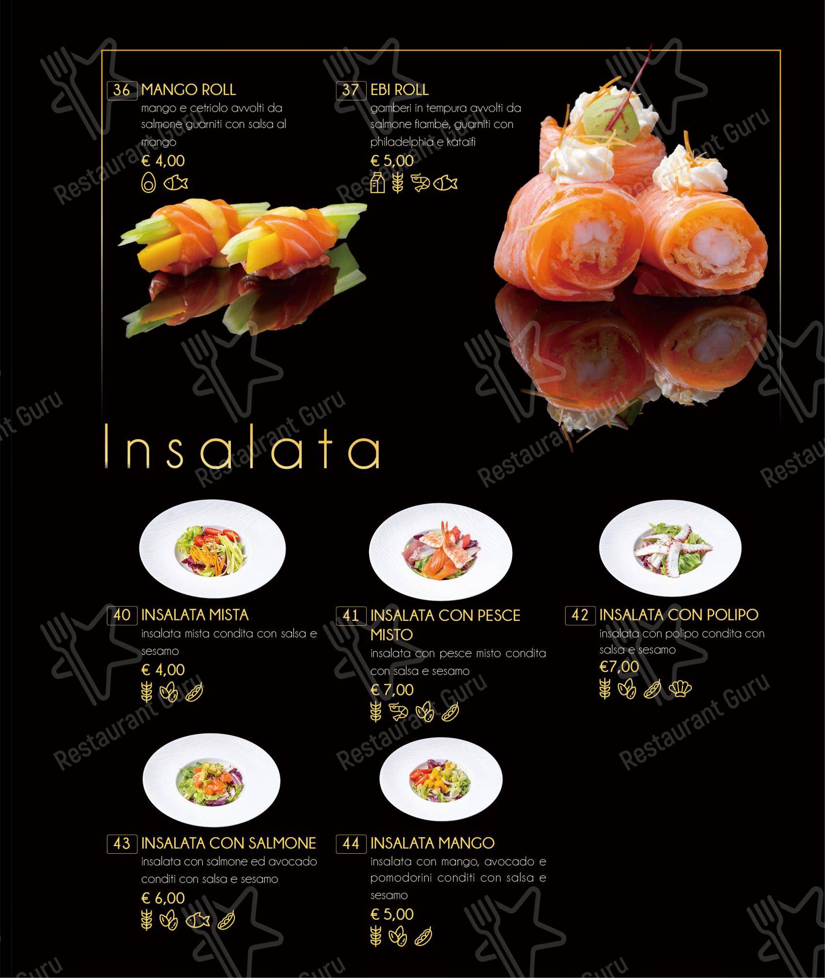 Menu bar per Tatsumi ristorante