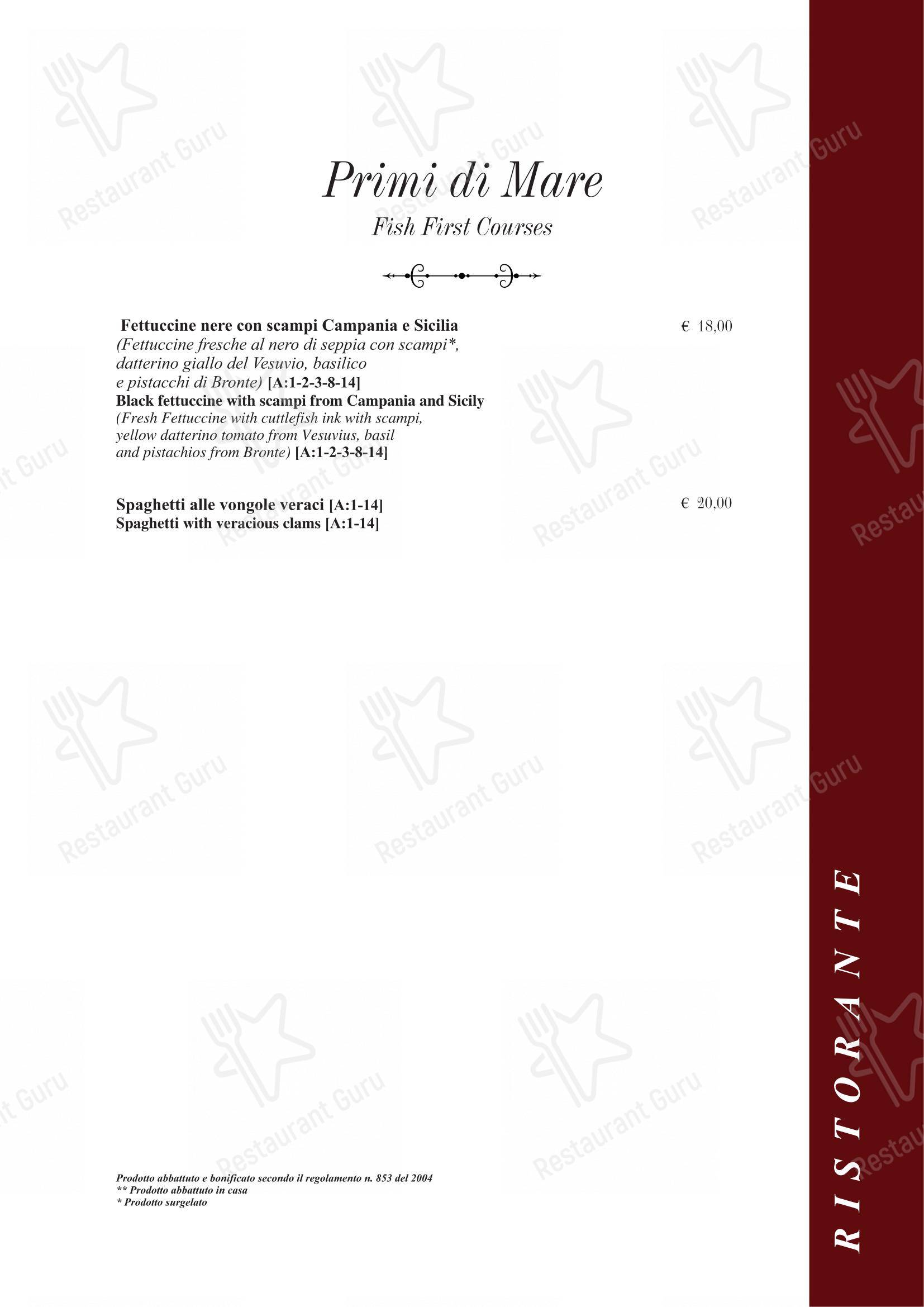 Menu di Taverna Rossini - Menu