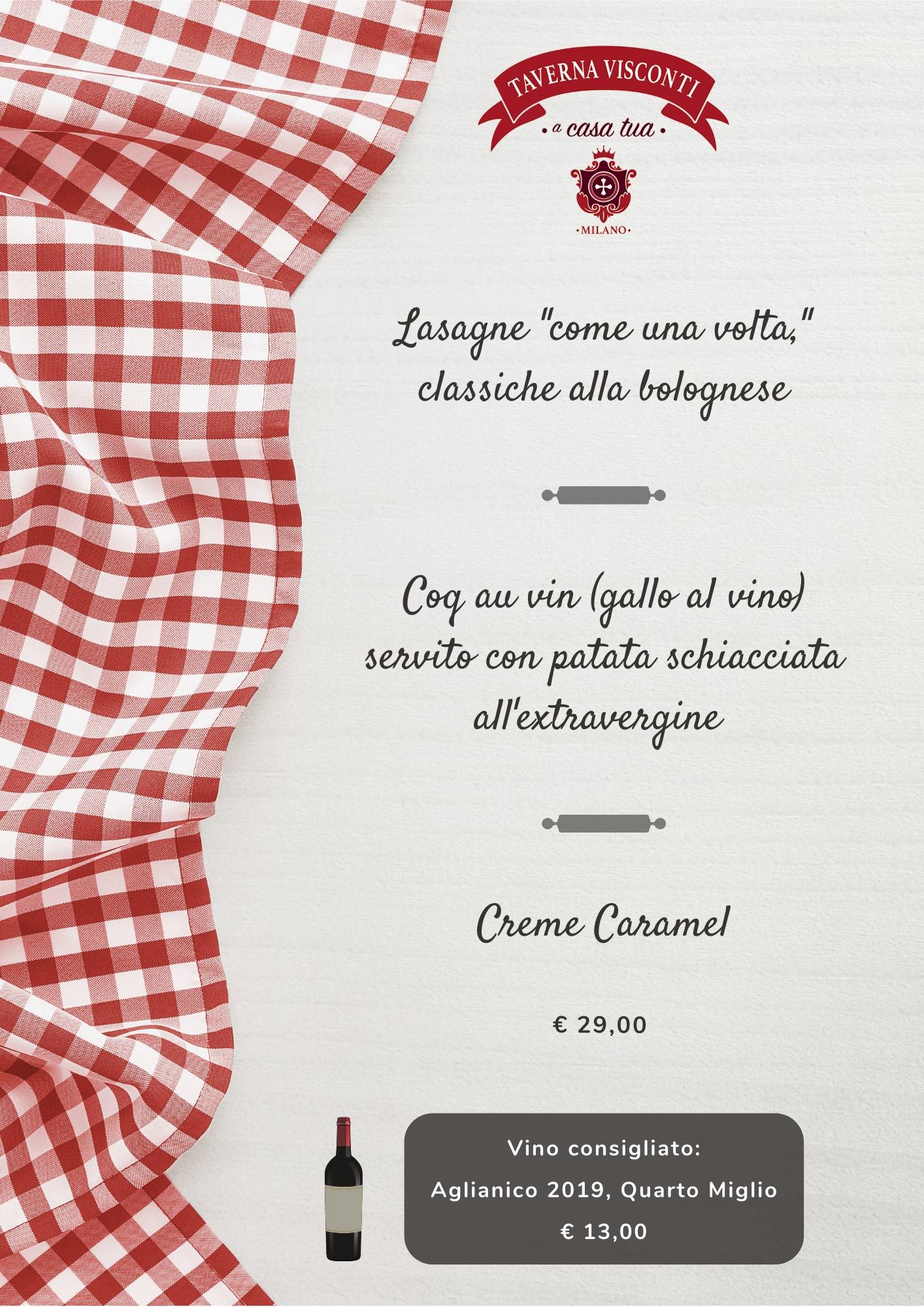 Menu di TAVERNA VISCONTI Trattoria dal 1994 