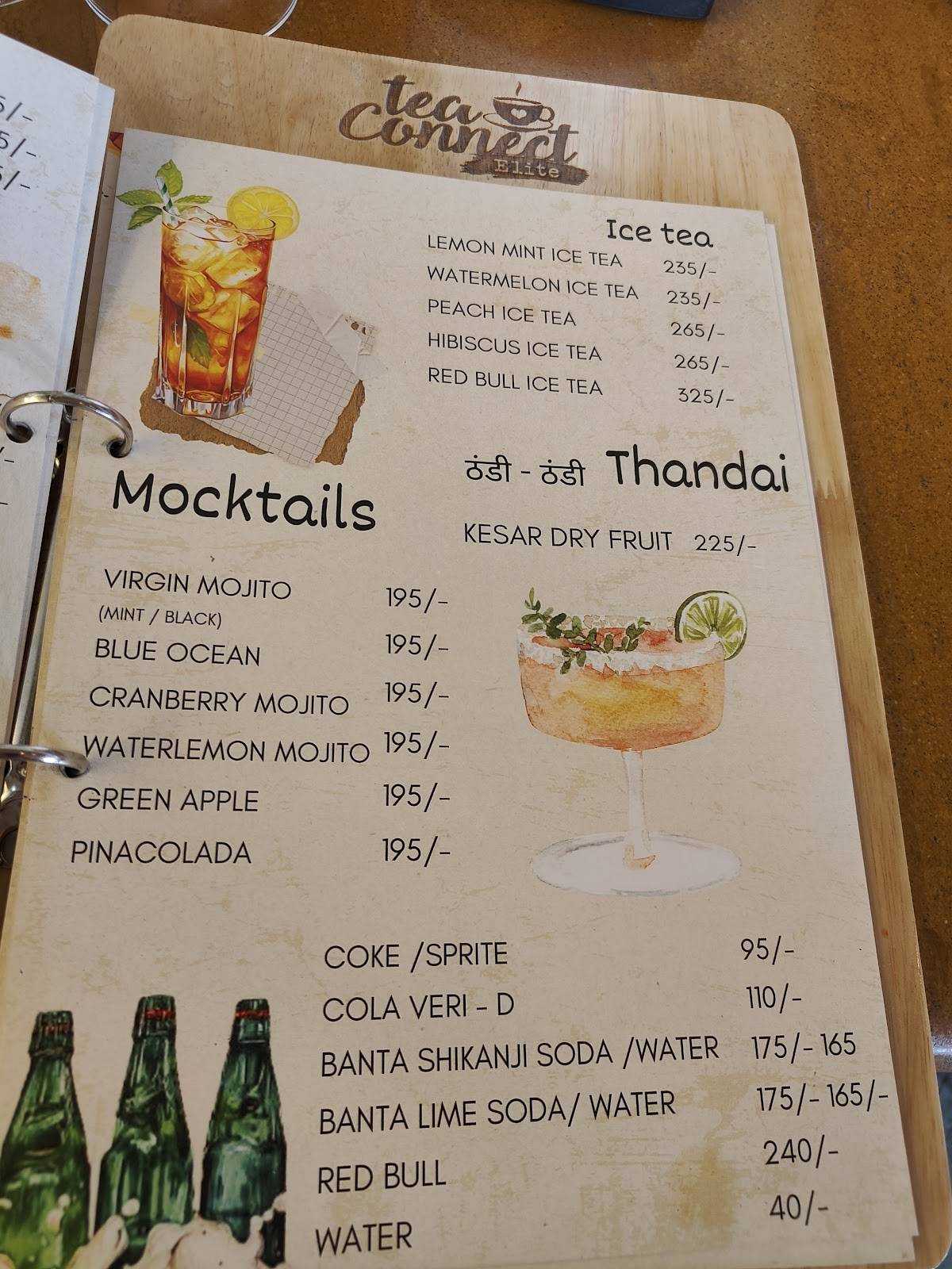 Tea Connect menu