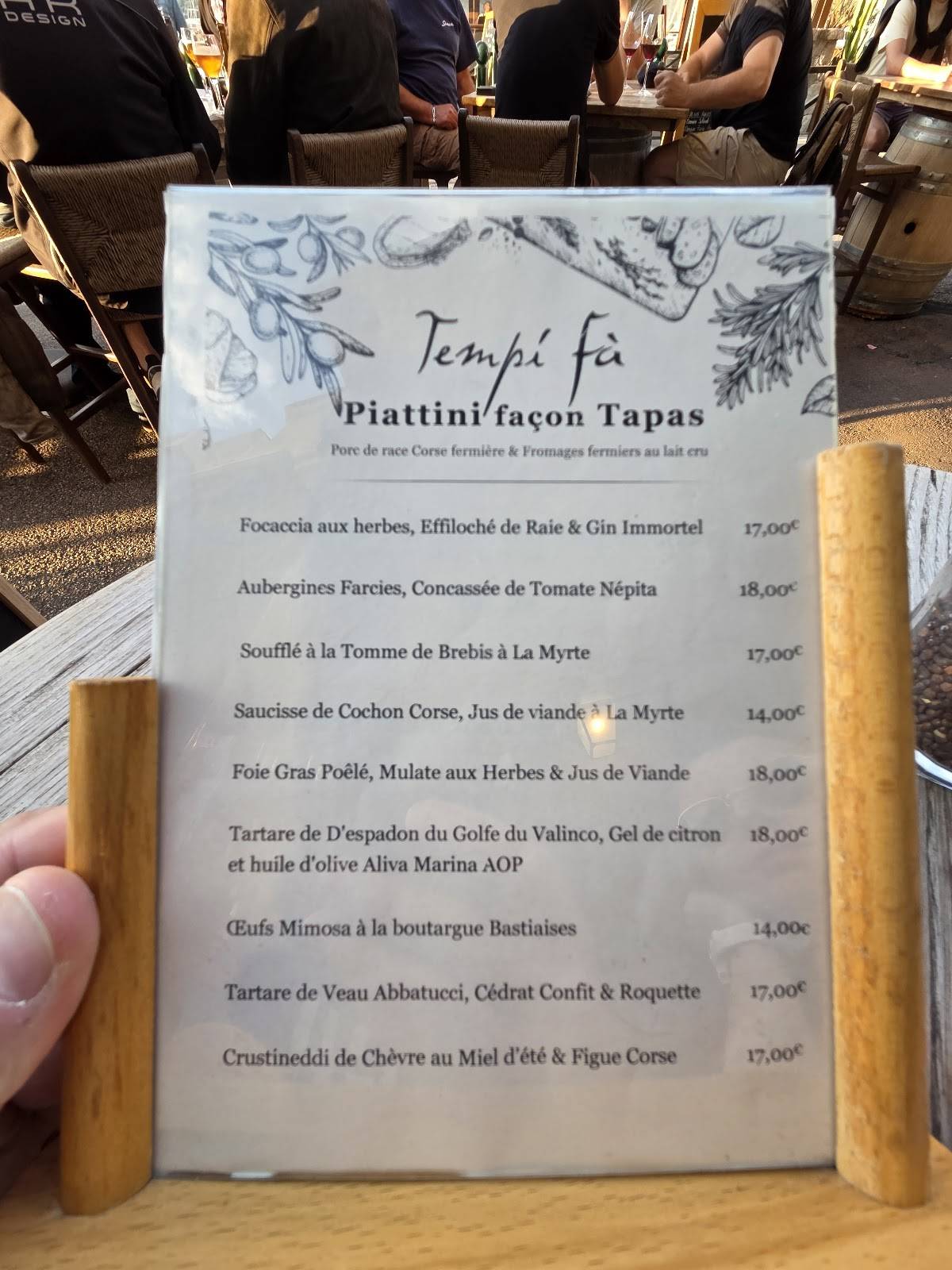 Menu de Tempi Fà