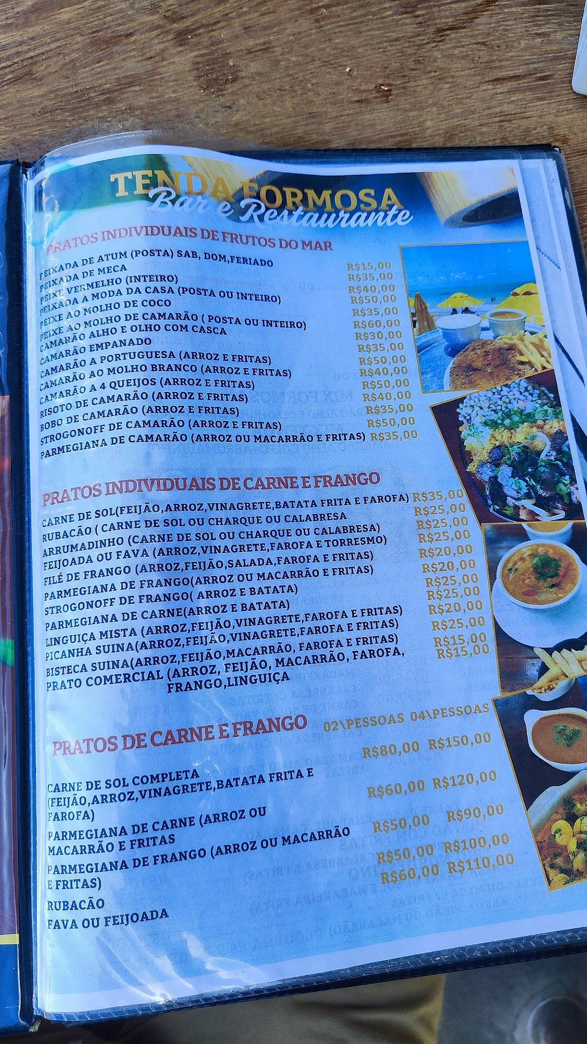 Tenda Formosa Bar & Restaurante cardápio