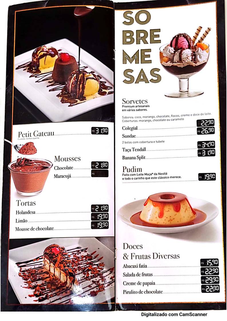 Tendall Grill - Santo André cardápio