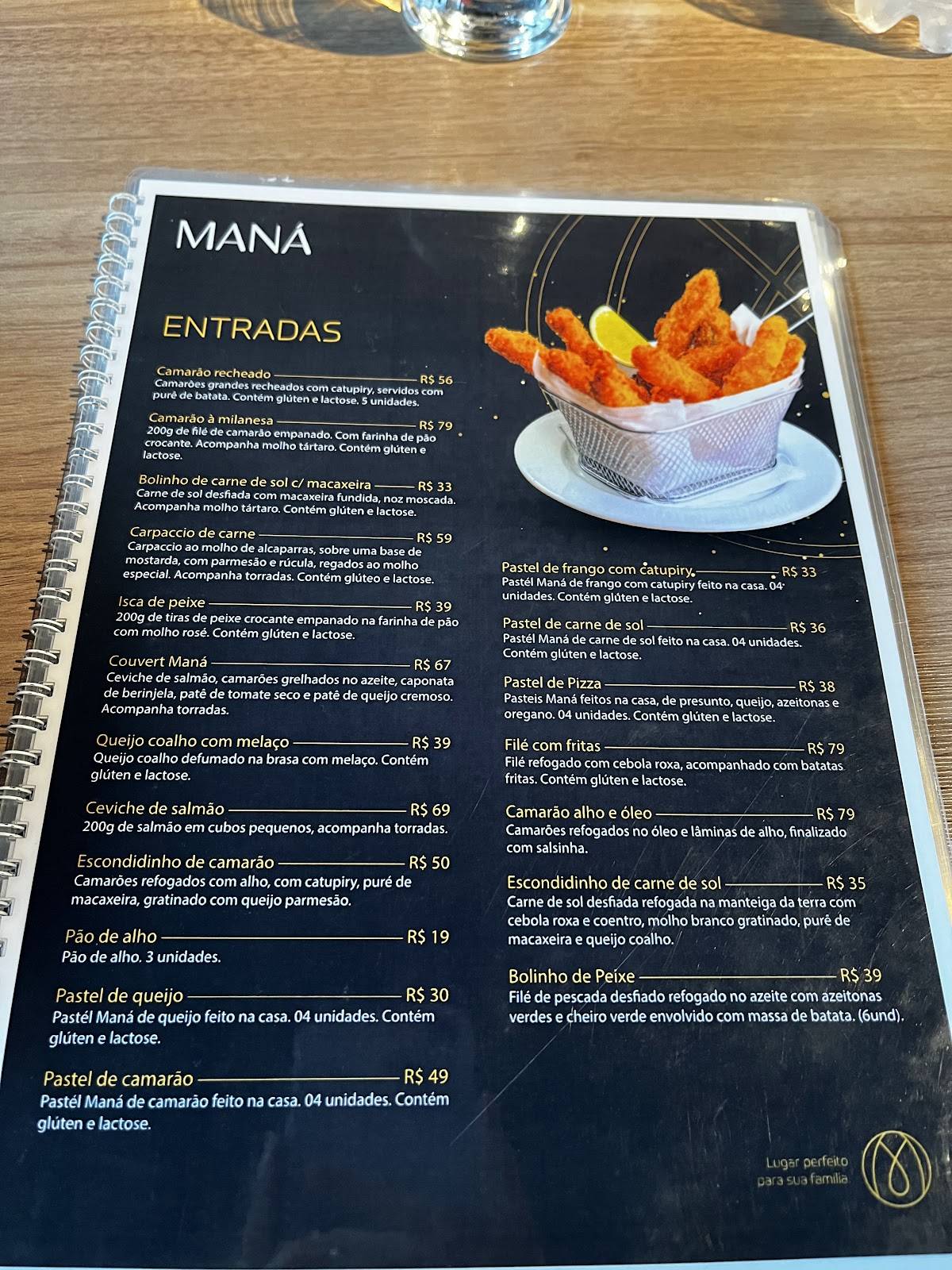 Maná Prime cardápio