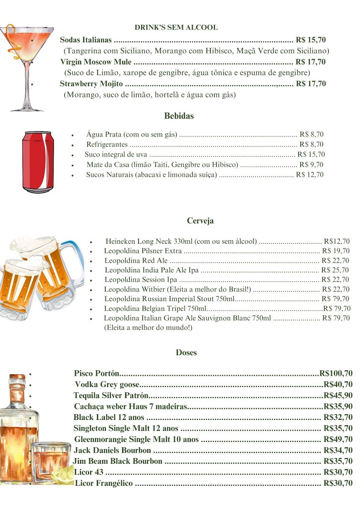 Cena Risotteria cardápio