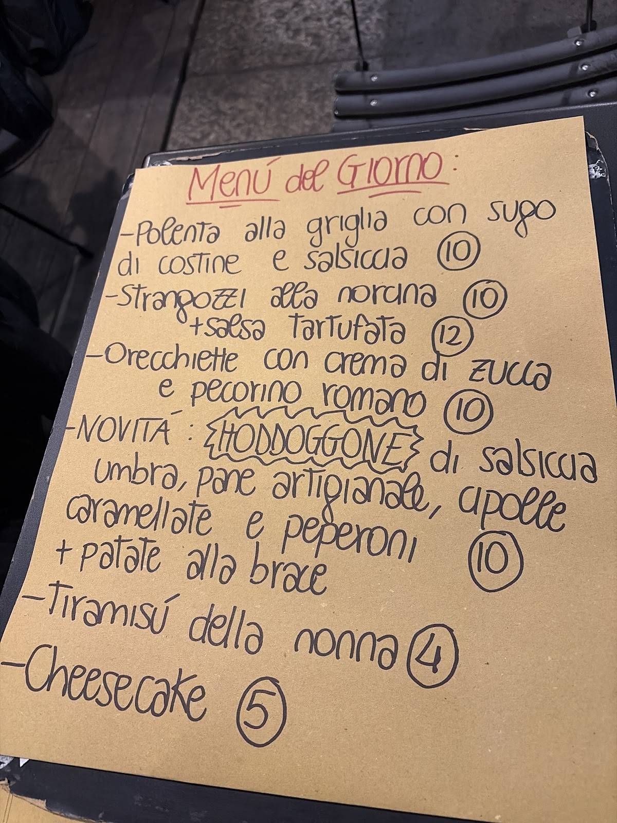 Menu di Testone 