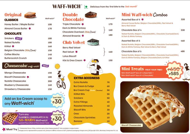 The Belgian Waffle Co menu