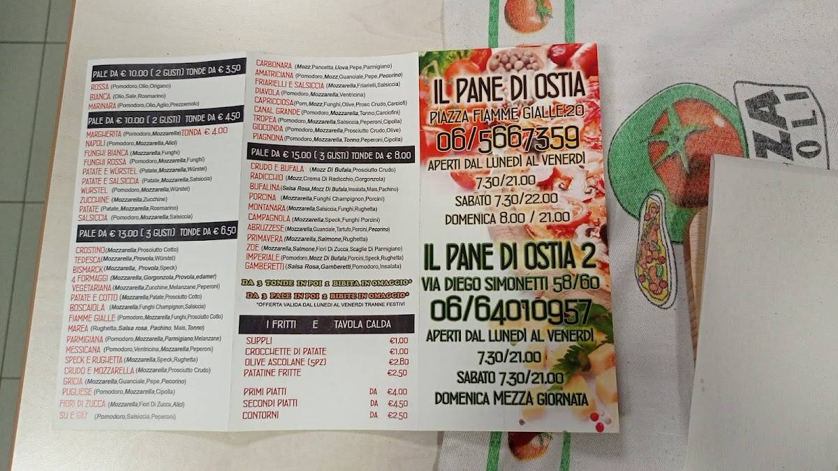 Menu di Il Pane di Ostia 