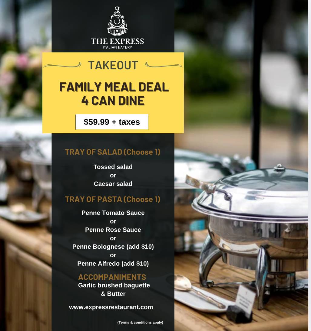 Menu de The Express Restaurant - Italian Eatery