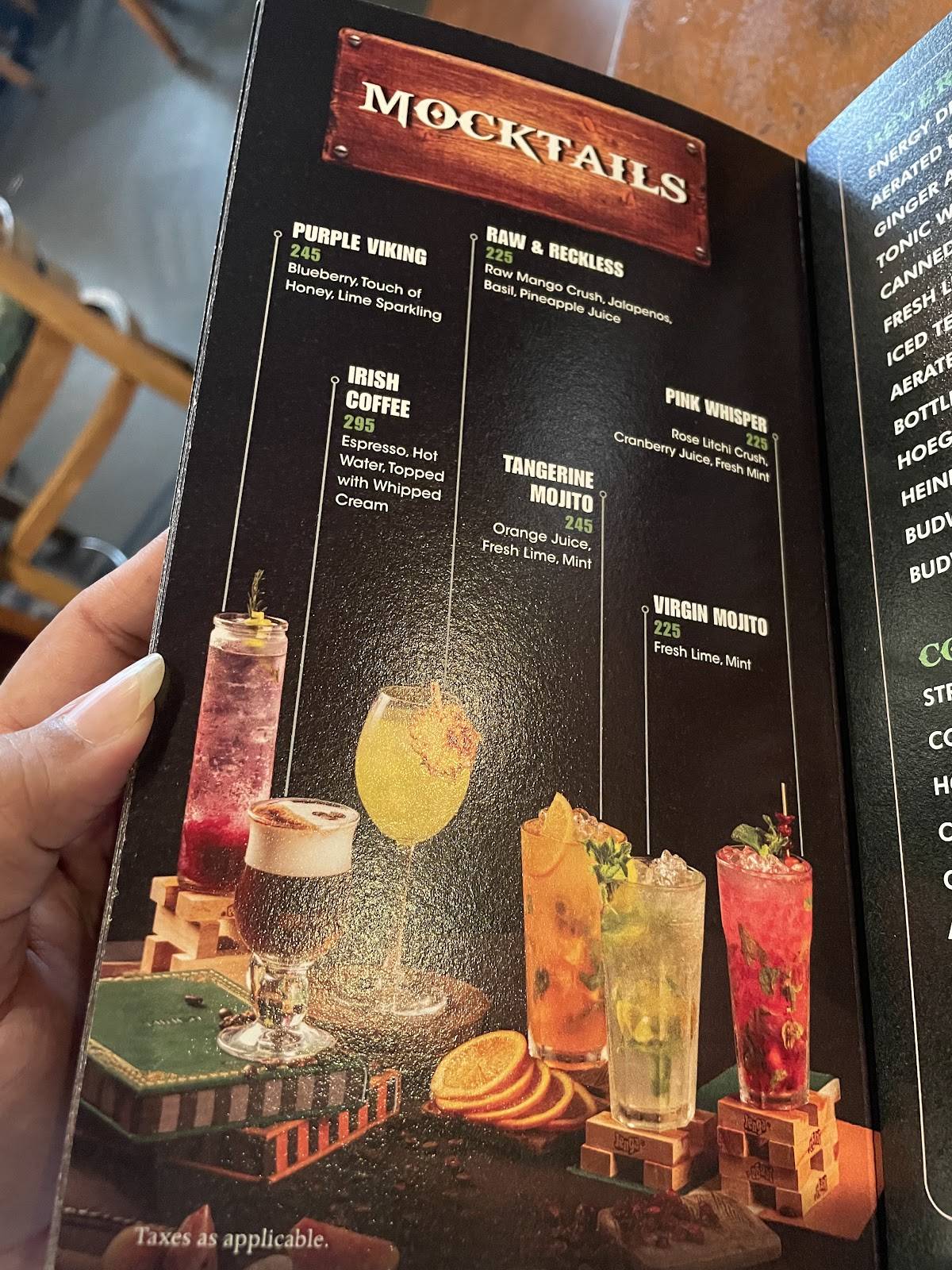 The Irish House menu