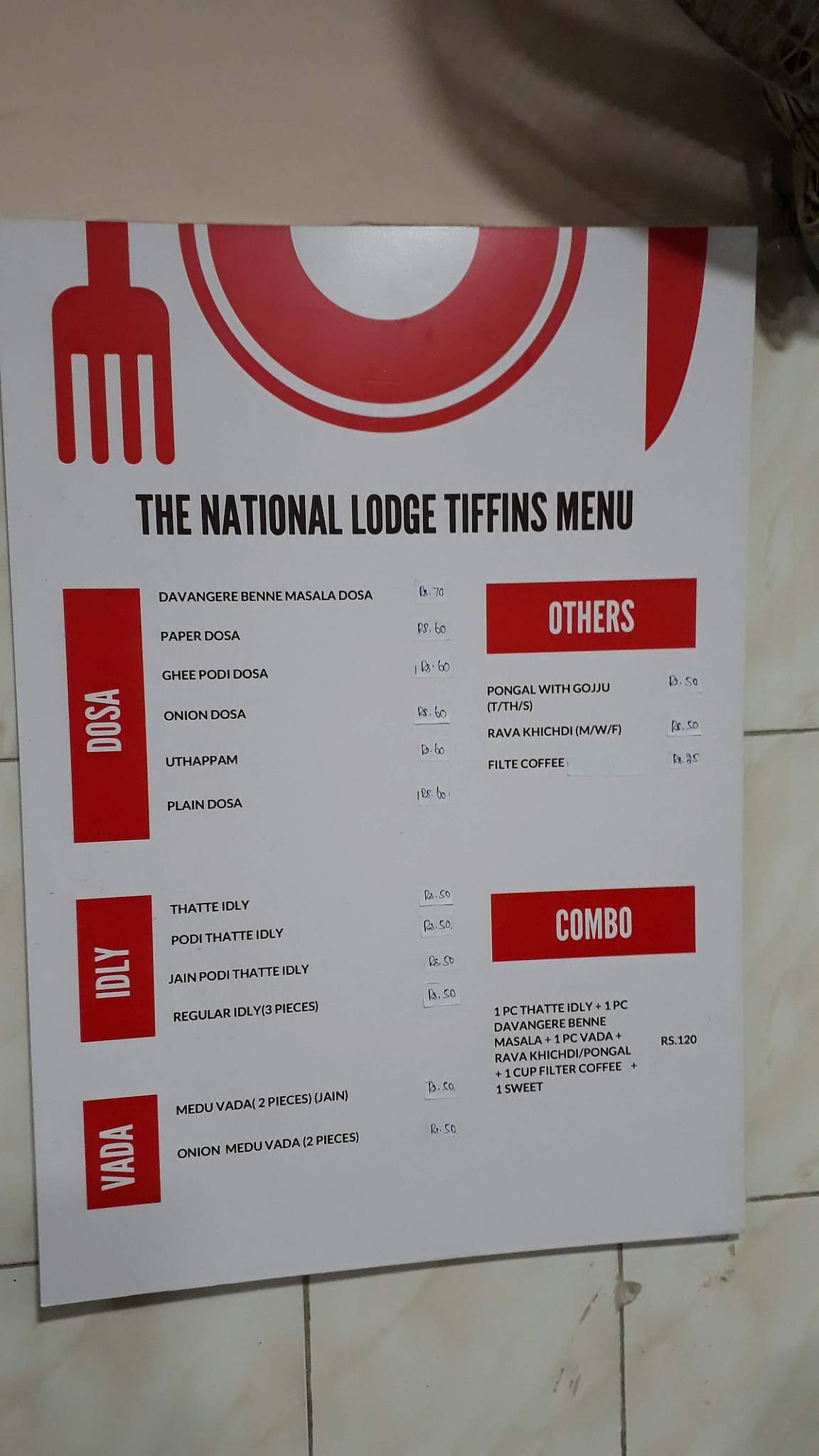 The National Lodge menu