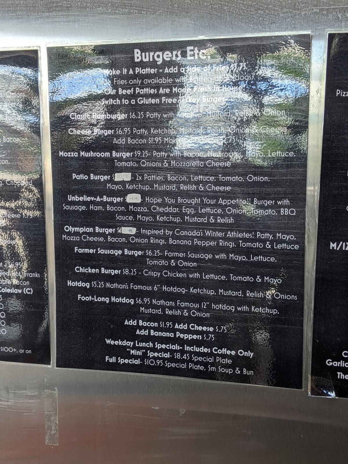 Menu at The Patio Grill restaurant, Grunthal