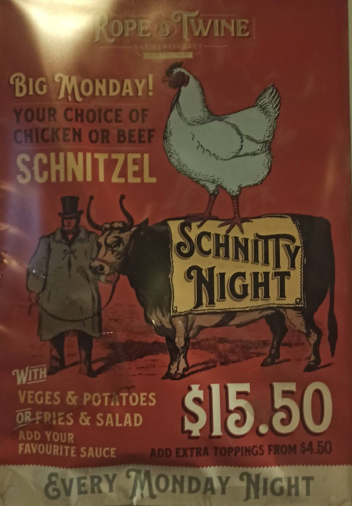 Menu at The Rope and Twine pub & bar, Dunedin