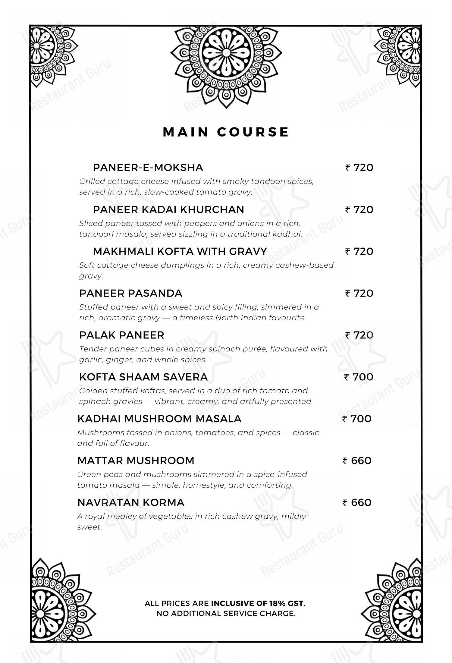 The Sitting Elephant - A Rooftop Restaurant Overlooking River Ganga in Rishikesh - Menu