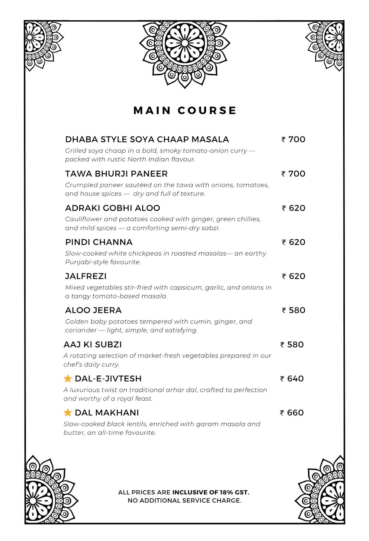 The Sitting Elephant - A Rooftop Restaurant Overlooking River Ganga menu
