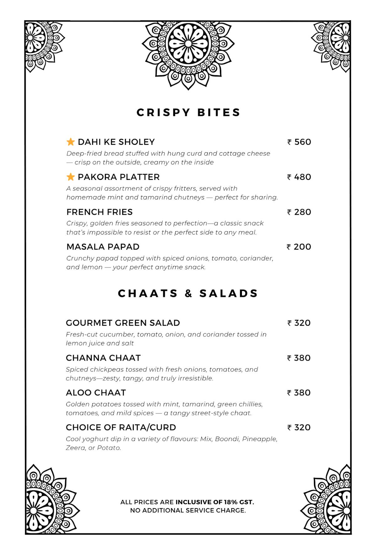 The Sitting Elephant - A Rooftop Restaurant Overlooking River Ganga menu