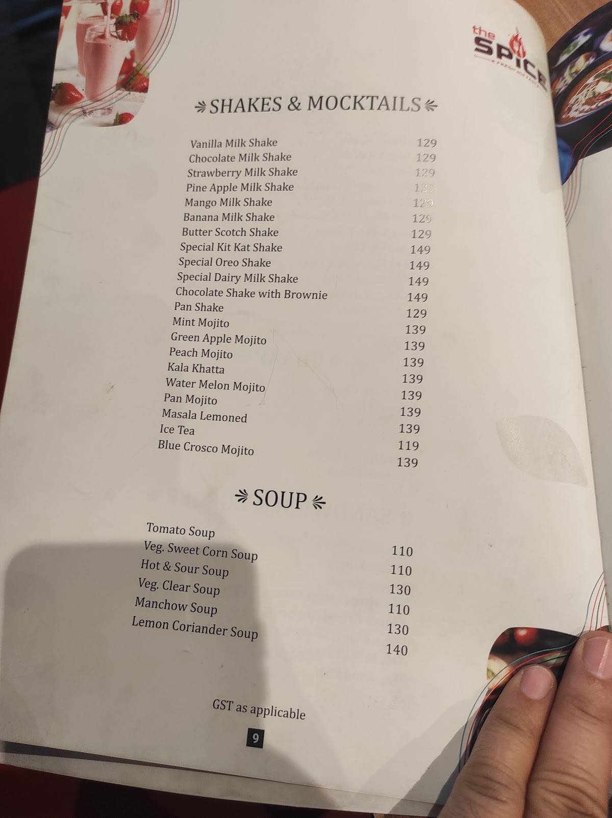 The Spice Fresh And Fast menu