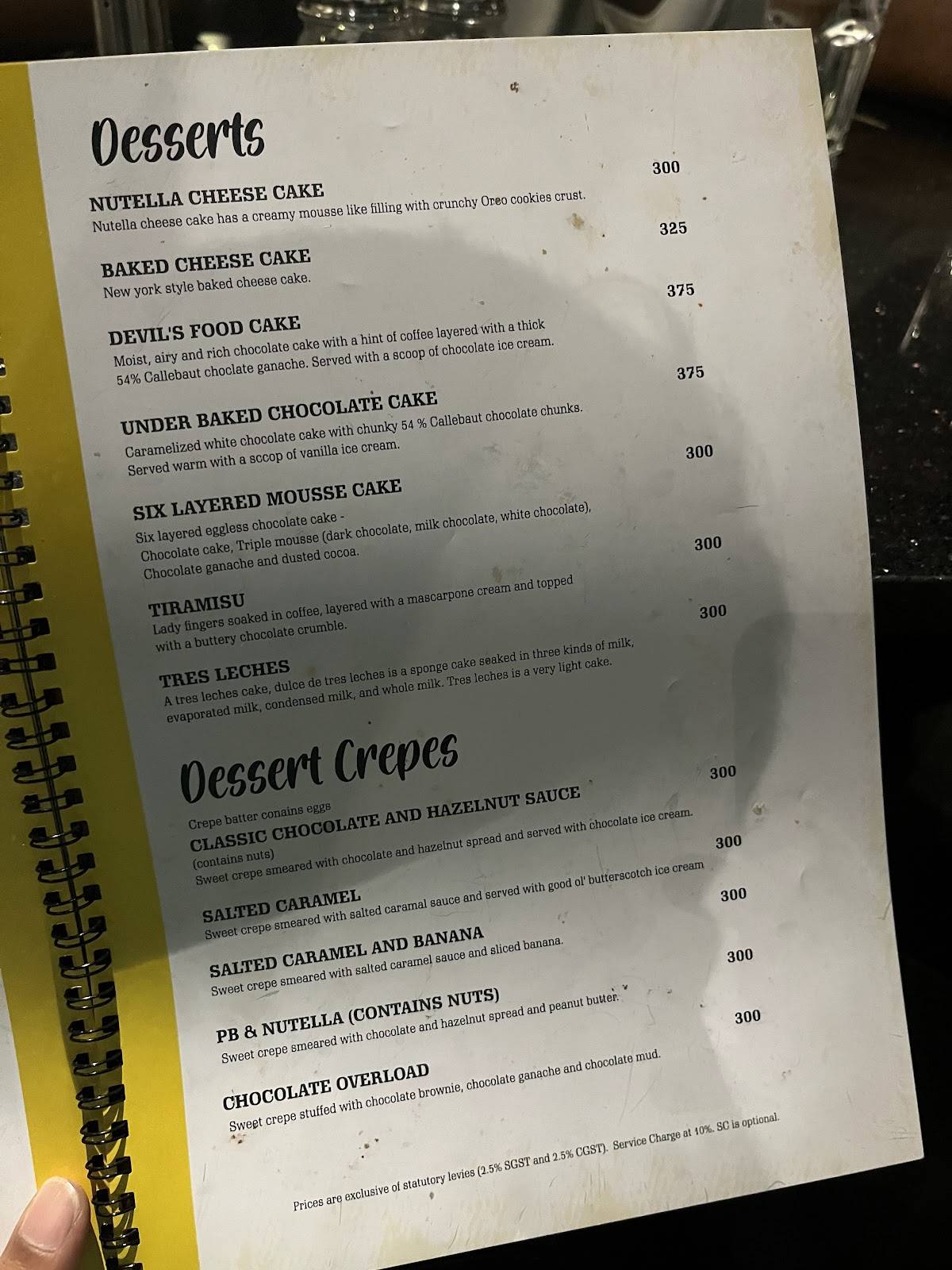 The Summer House Eatery menu