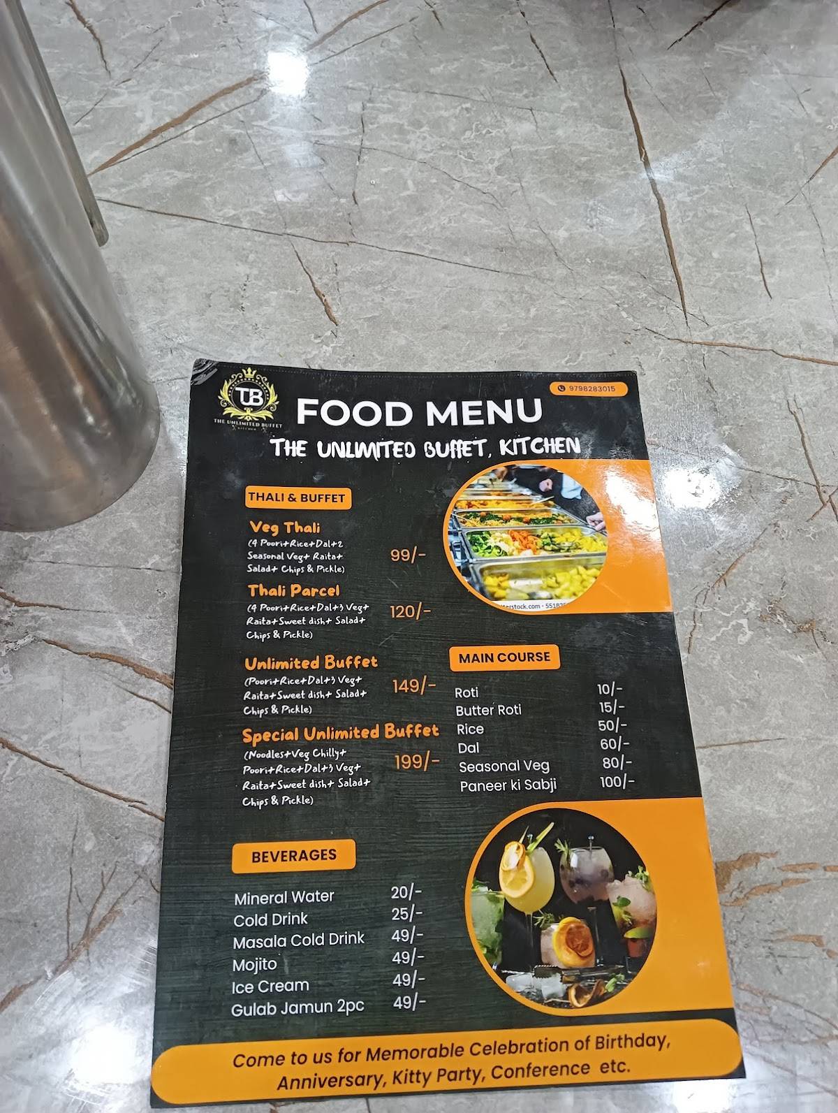 The Unlimited Buffet Kitchen menu