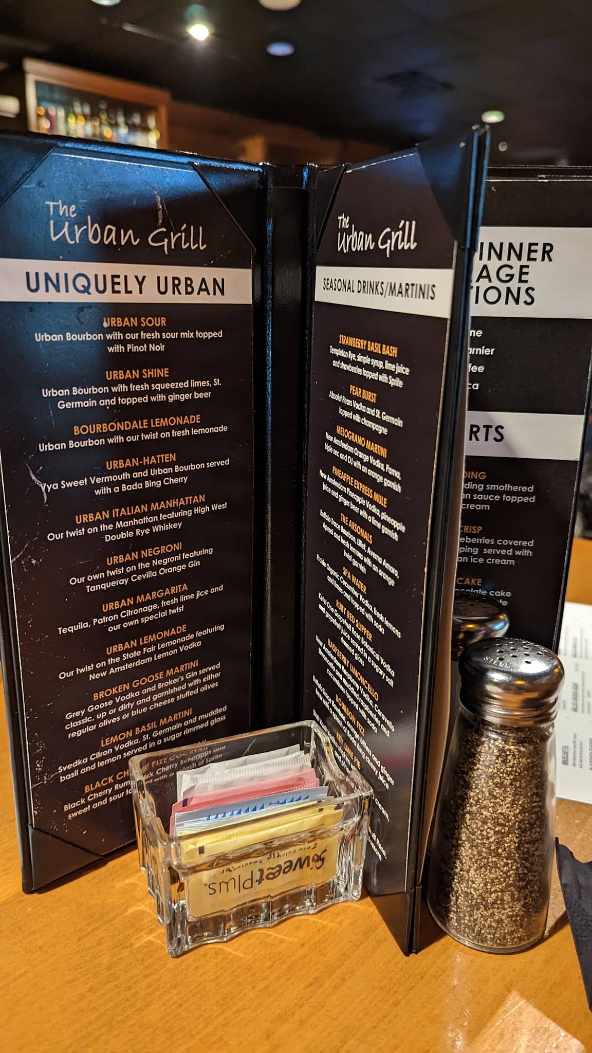 Menu at The Urban Grill restaurant, Urbandale