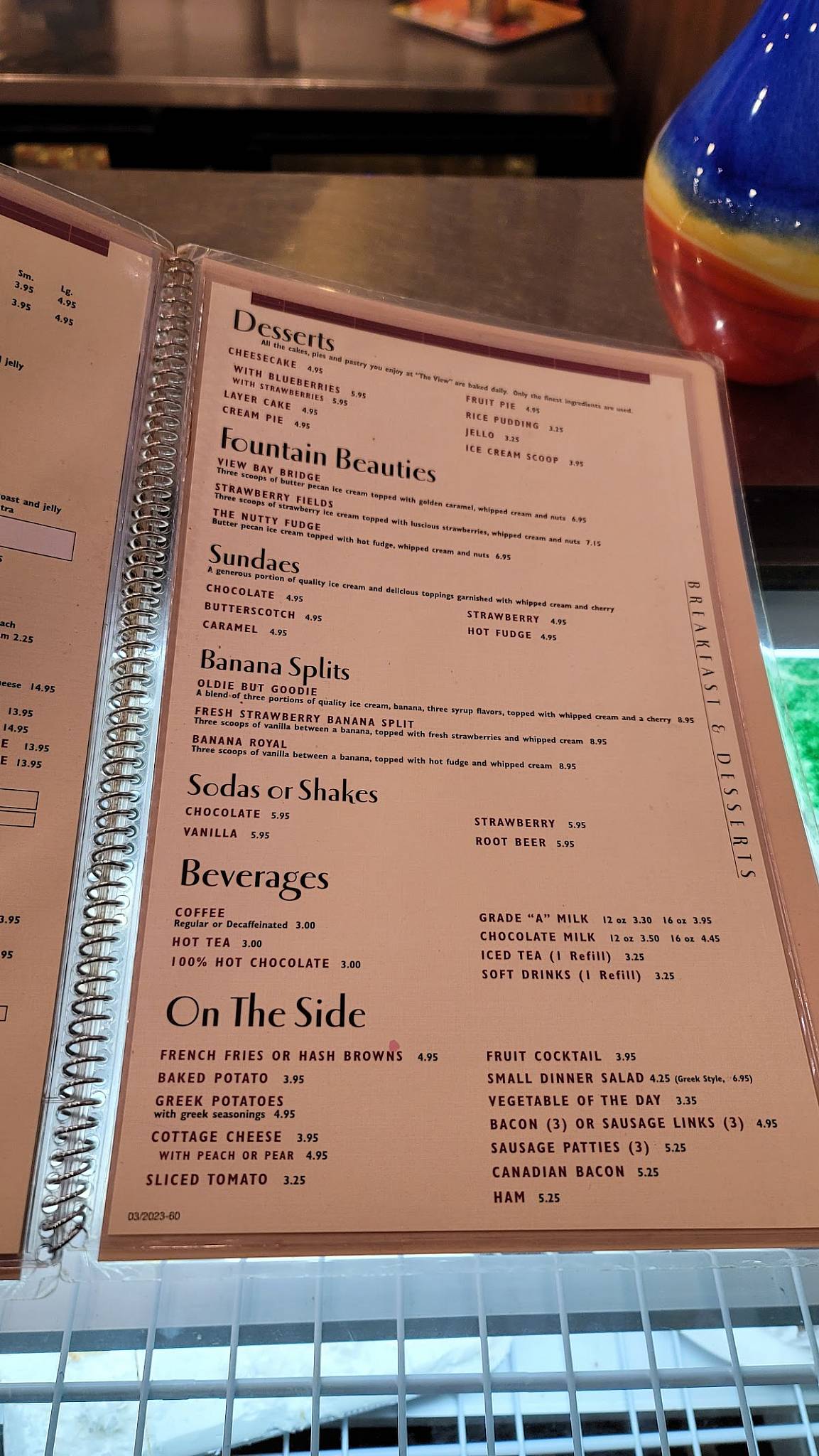 Menu at The View Restaurant, Bridgeview