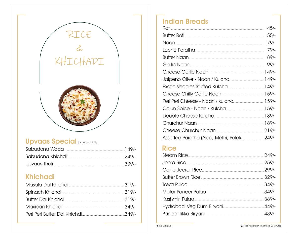 The Vikram's Kitchen menu