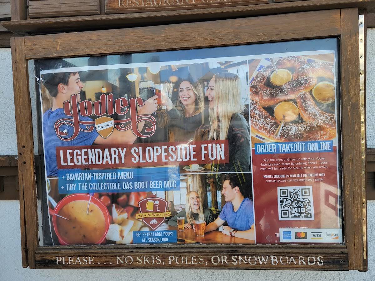 Menu at The Yodler Restaurant & Bar, Mammoth Lakes, Minaret Rd 2120