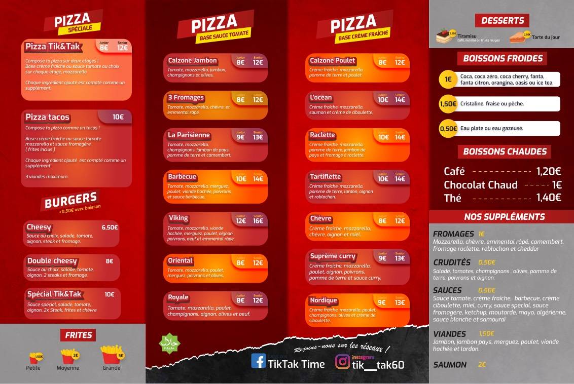 Menu de Tik&TAK Time