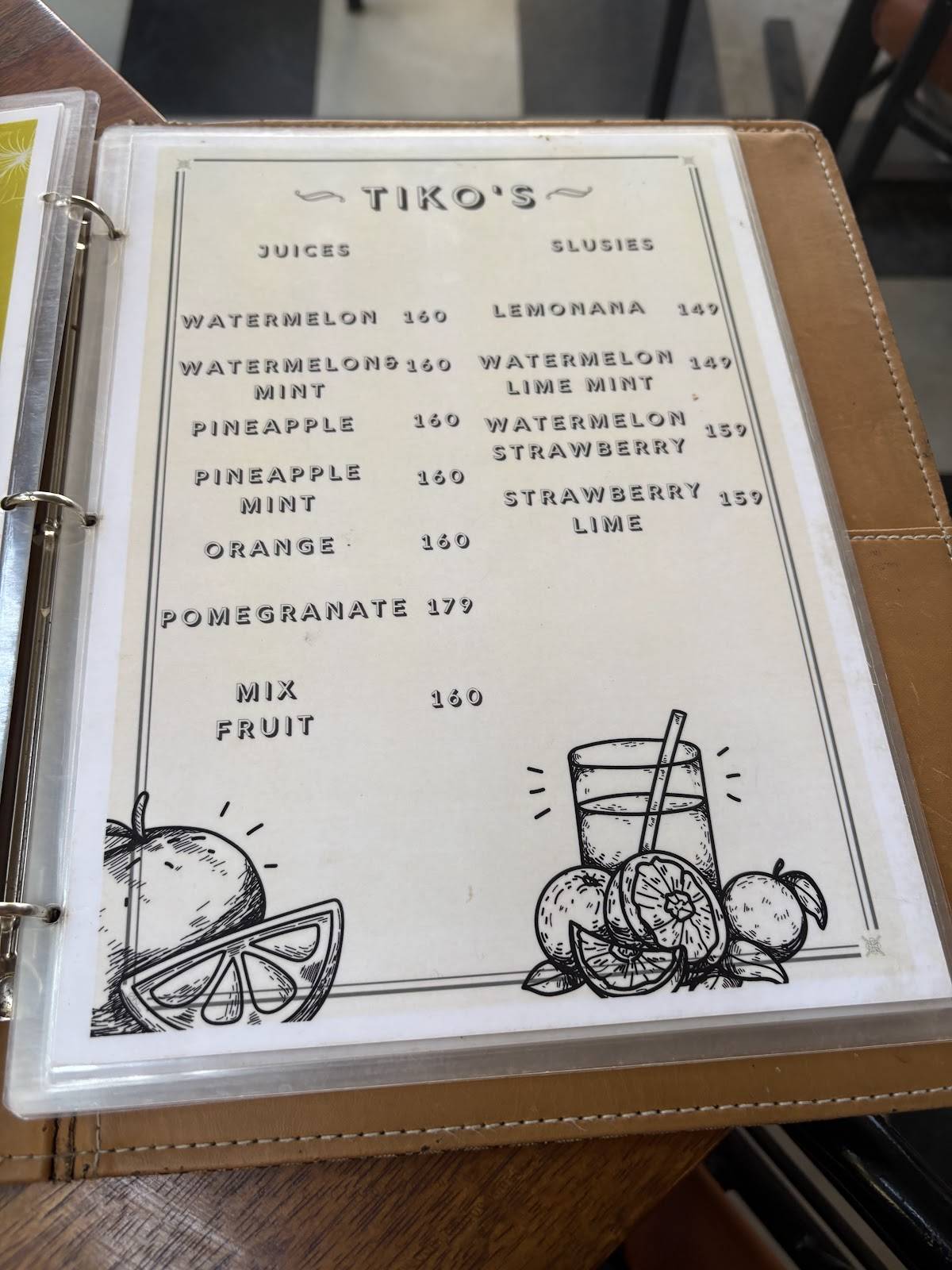 Tikos menu