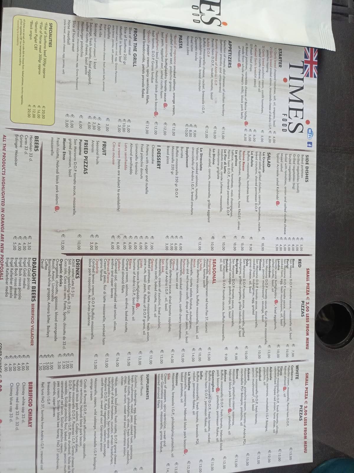 Menu di Times Food 