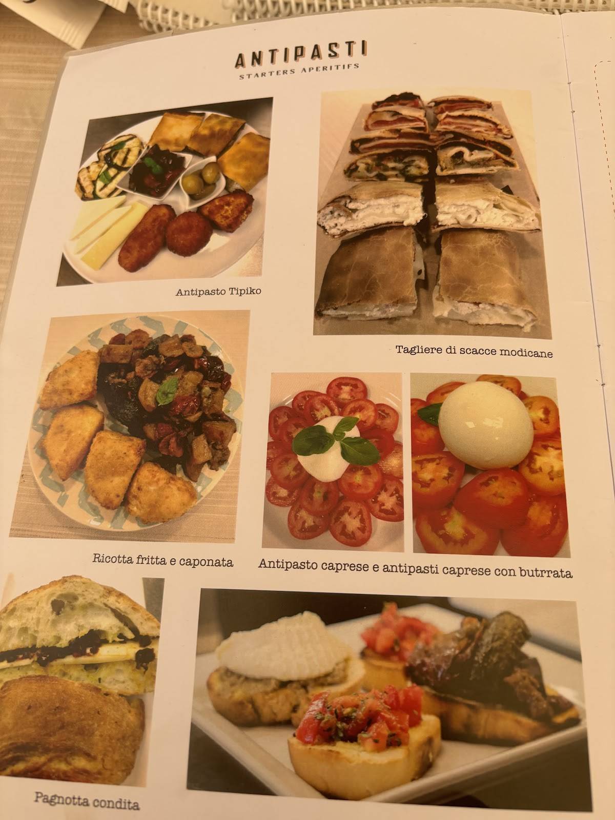 Menu di Tipiko Modica 