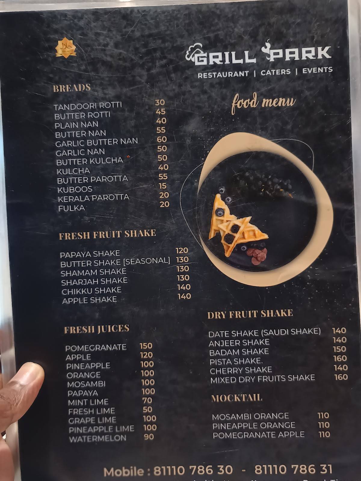 Grill Park menu