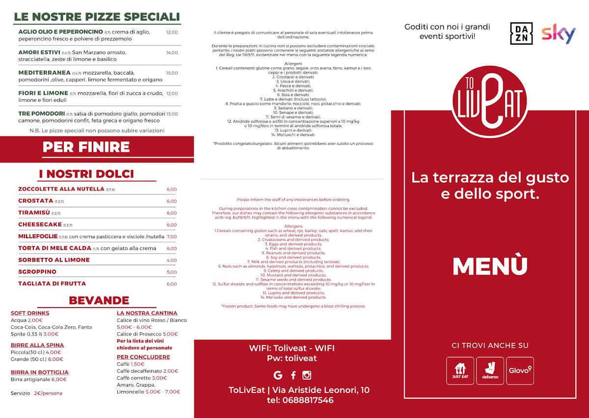 Menu di ToLivEat 