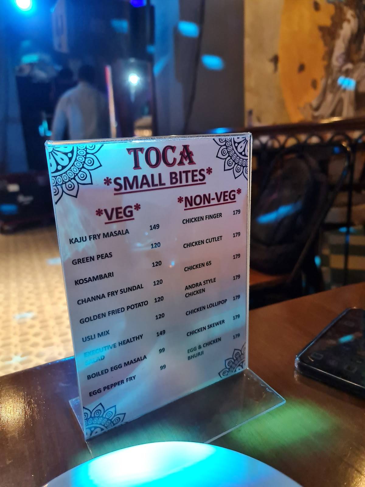 Toca menu