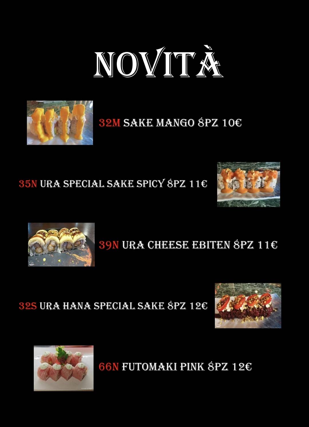 Menu di Tokyo sushi 