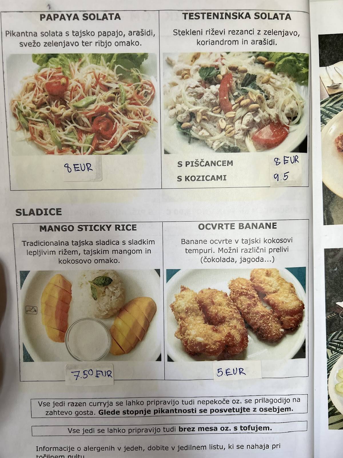 Menu di Tom-Yum, gostinstvo in trgovina, d.o.o. 