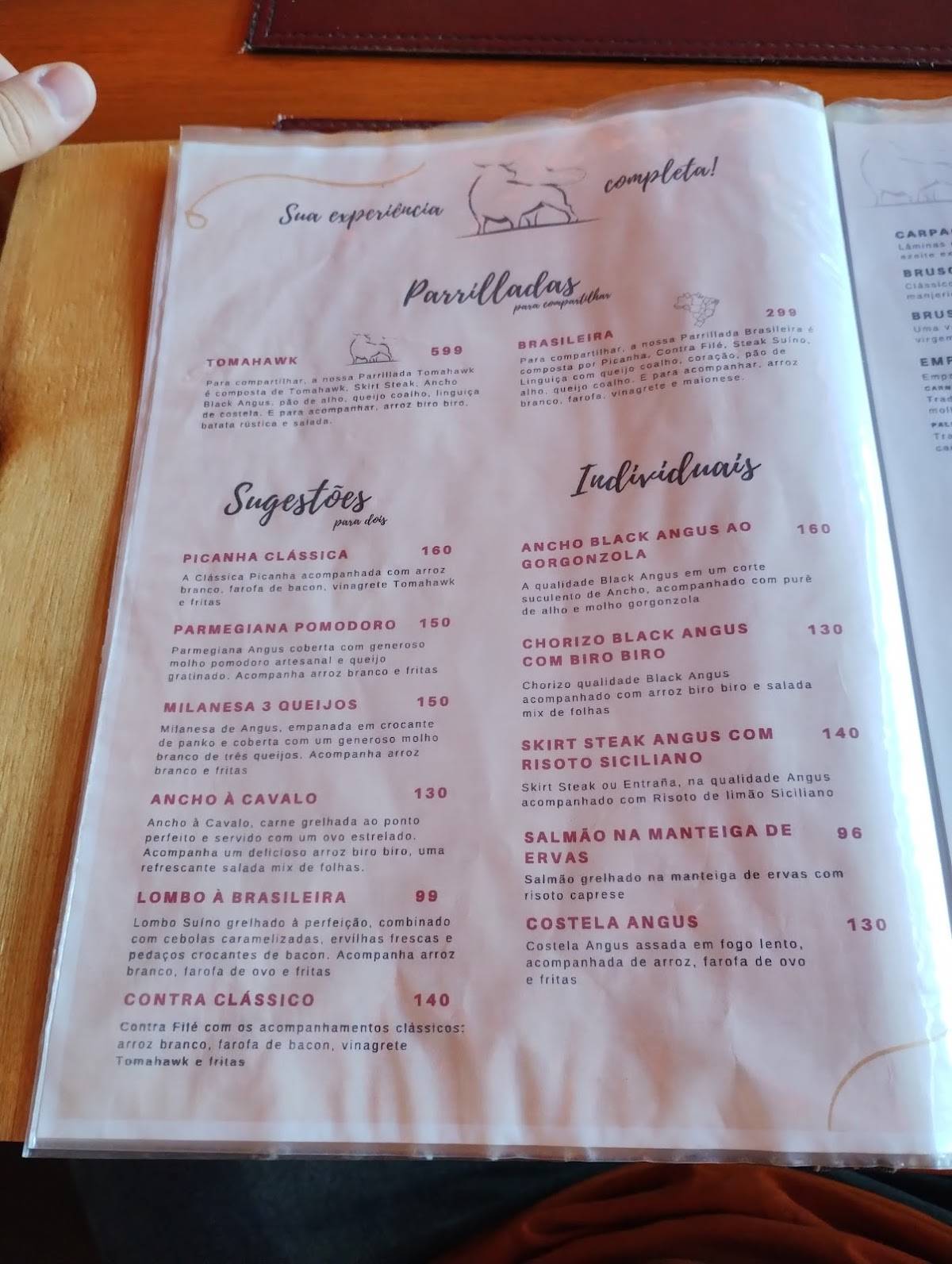 Churrascaria Tomahawk Steakhouse em Paraty, Especialidade Carnes Nobres, À la carte, Drinks, Parrilhada, Pizzas, Aperitivos cardápio