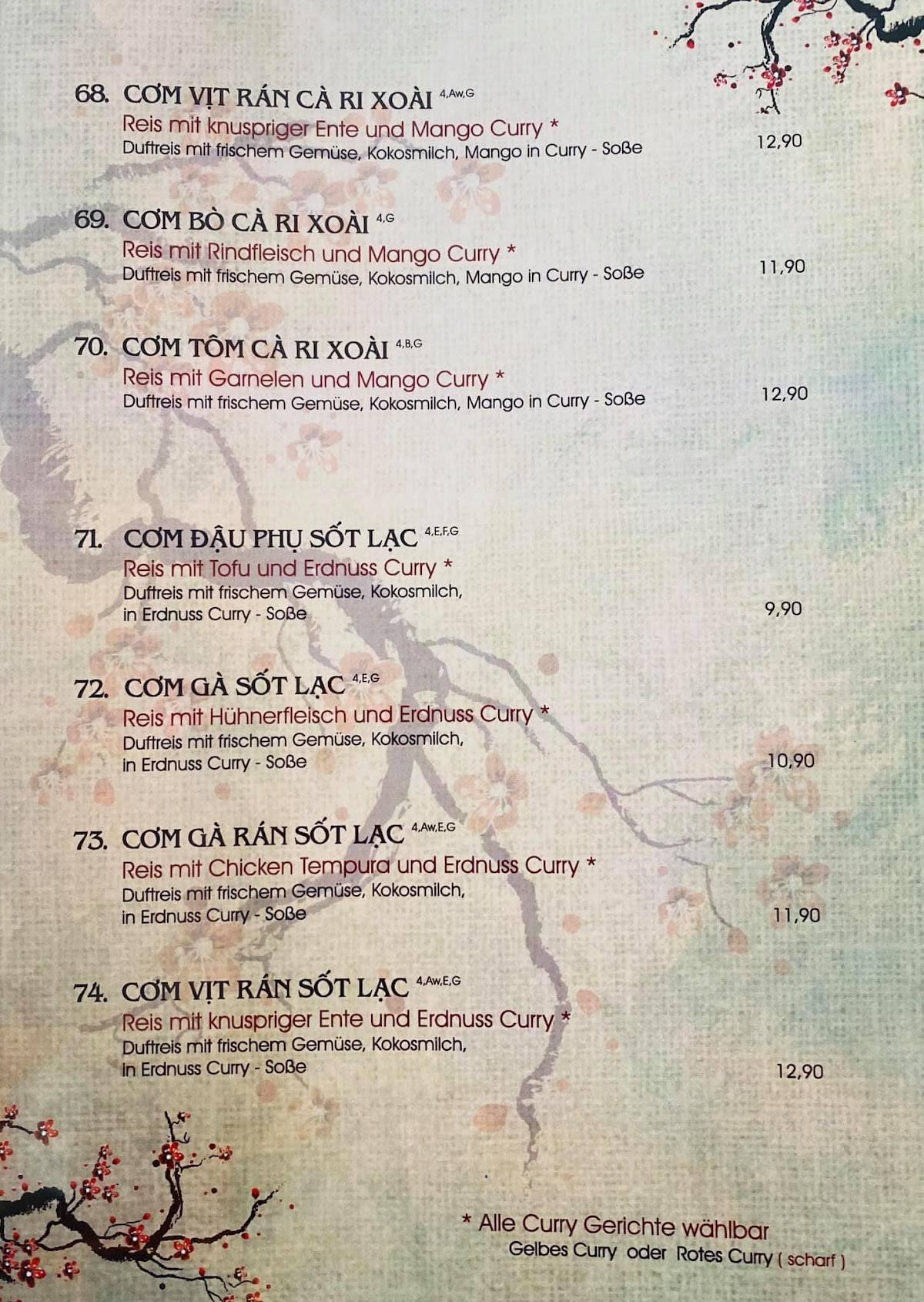 Menu at Tràng An Vietnamese Authentic Restaurant, Dresden