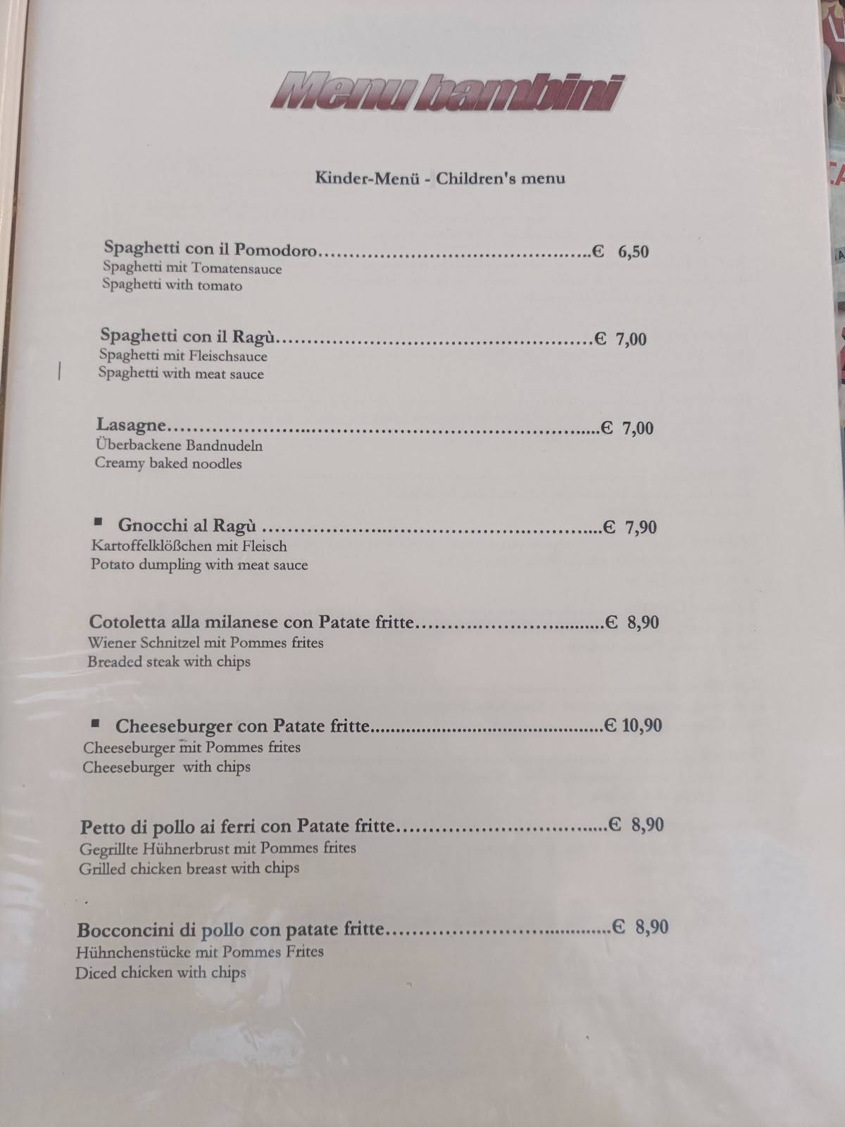 Menu di Trattoria Al Funghetto 
