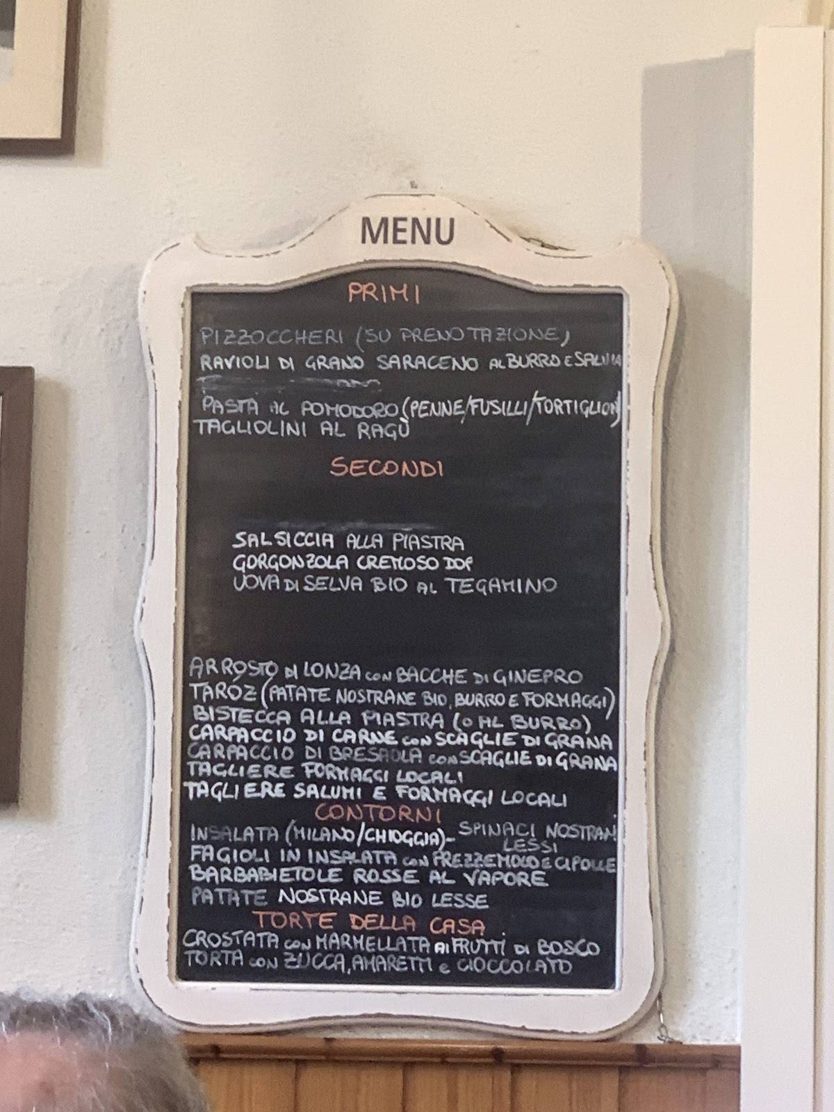 Menu di Trattoria Cima 11 