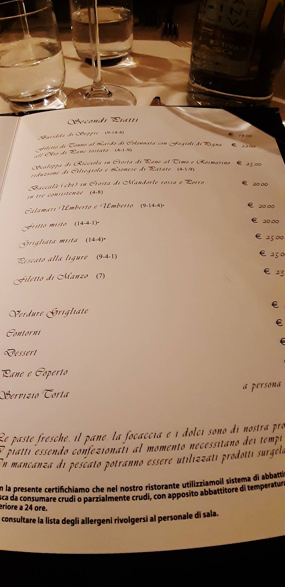 Menu di Trattoria Da Olindo 
