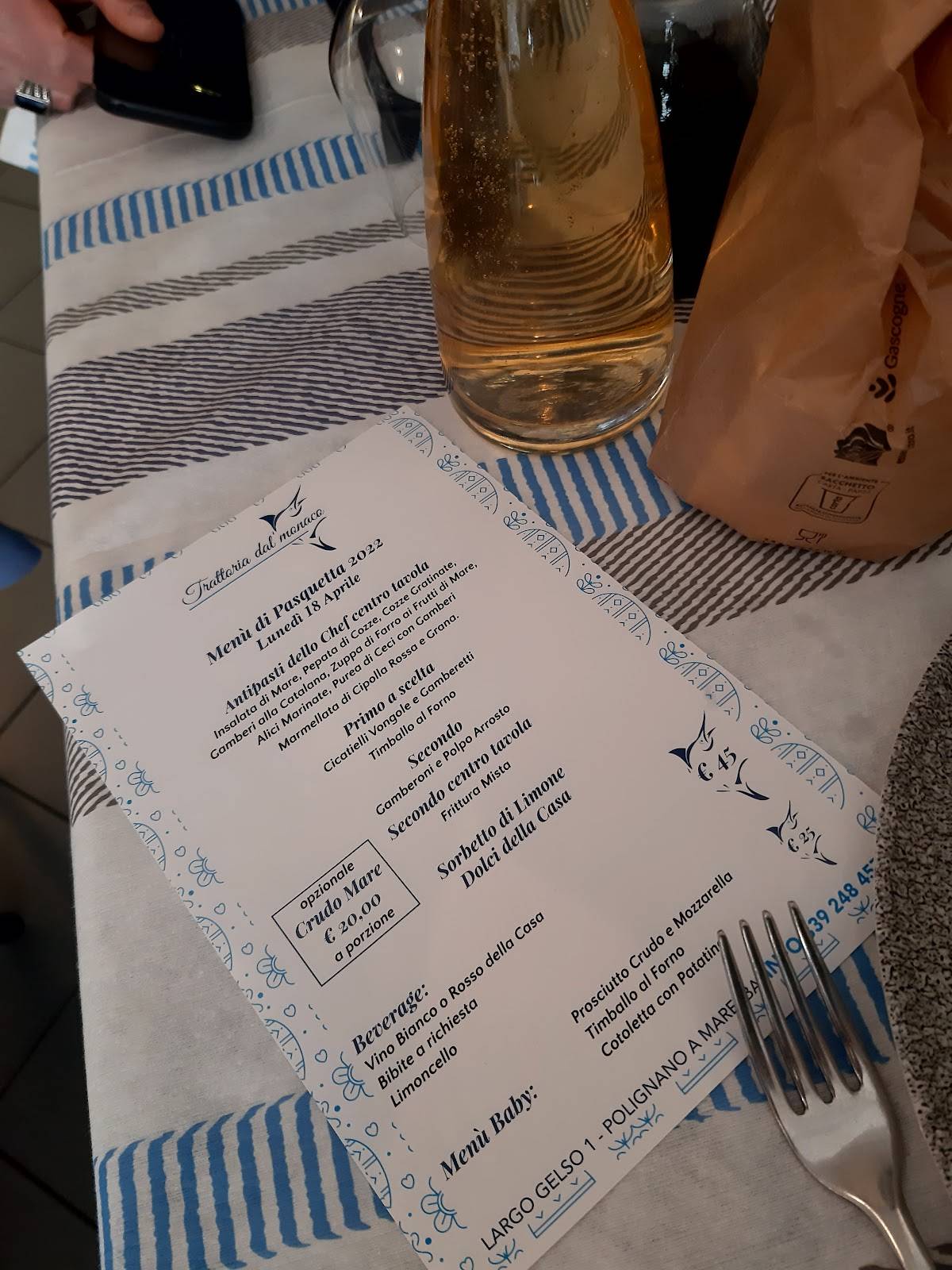 Menu di Trattoria Dal Monaco 