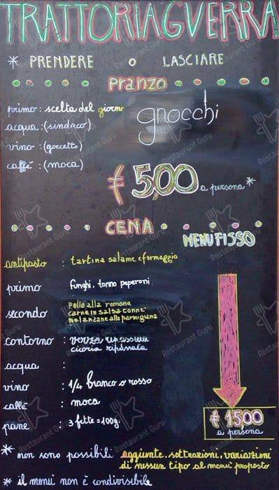 Menu di Trattoria Guerra 