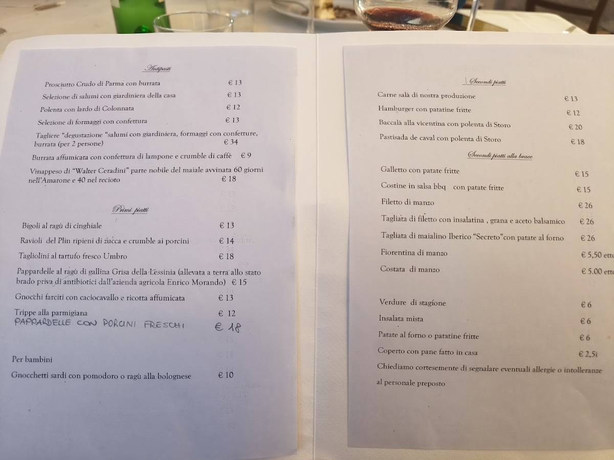 Menu di Trattoria La Cola di Cipriani Francesca 