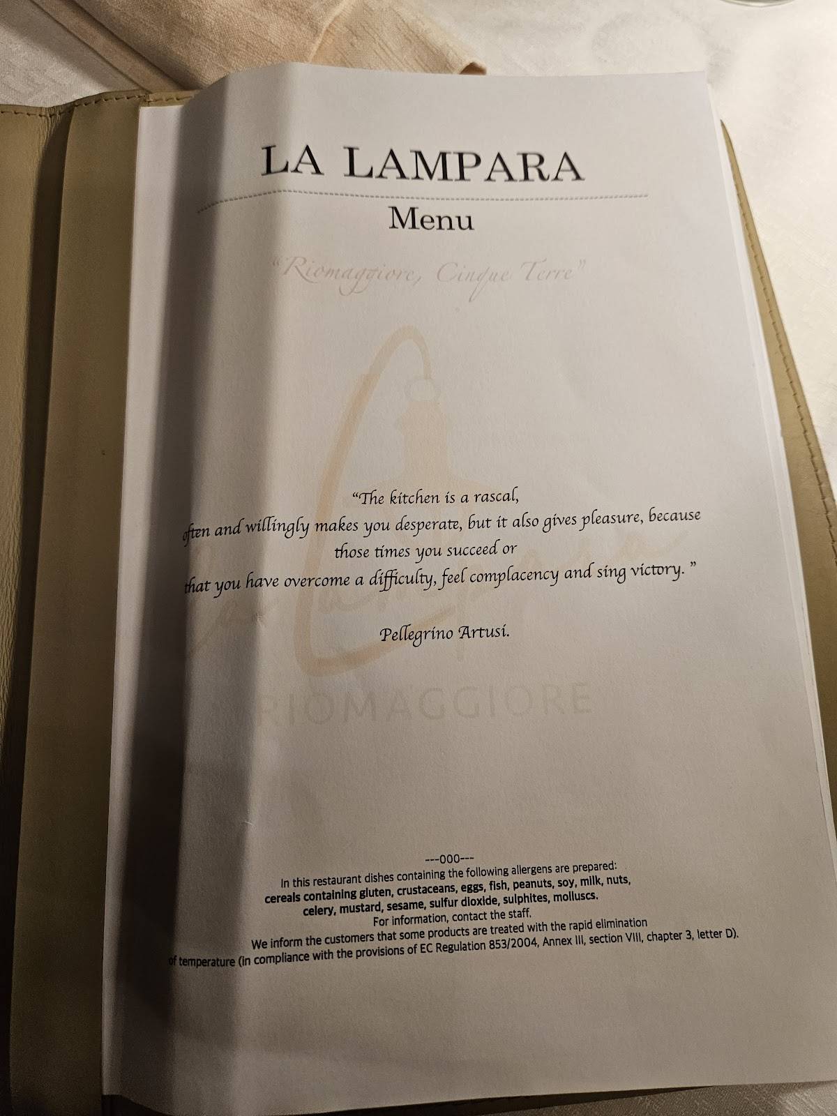 Menu di Trattoria La Lampara 
