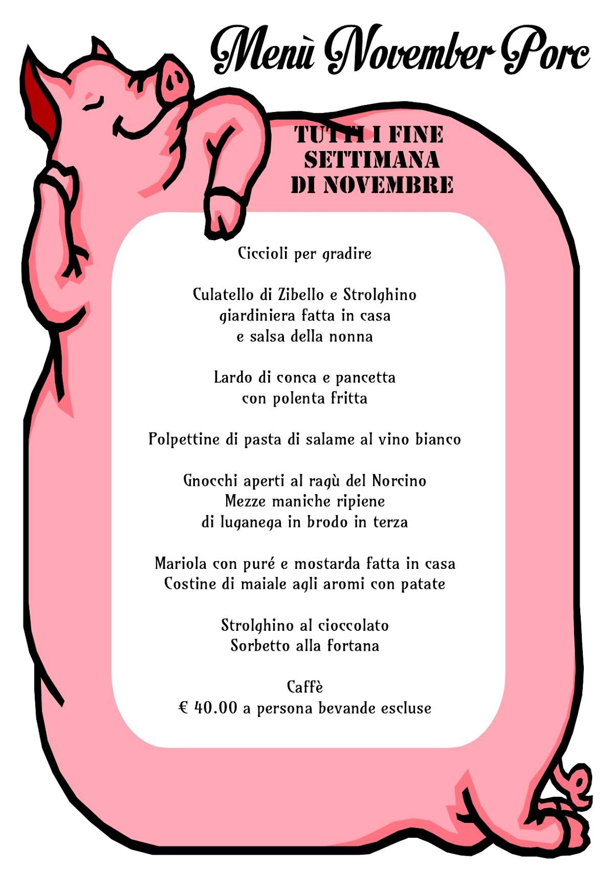 Menu di Trattoria Leon D'Oro 