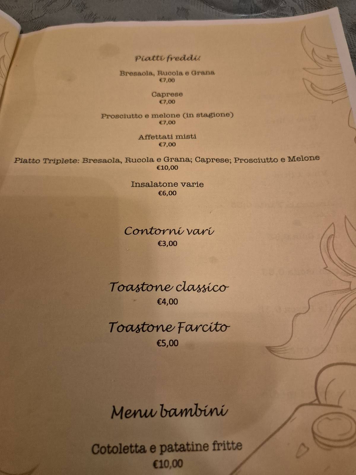 Menu di Trattoria Pizzeria Al Cavallino 